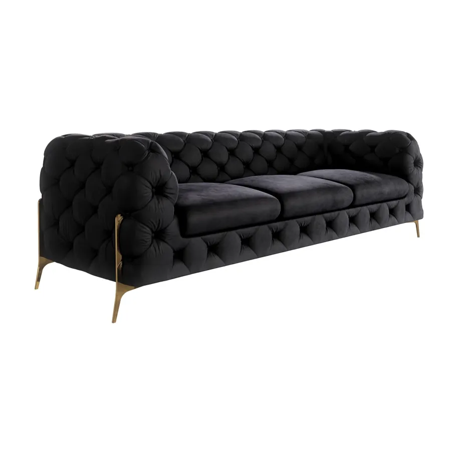 Glamour gestepptes Chesterfield TEO HIGH 3 Dreisitzer-Sofa