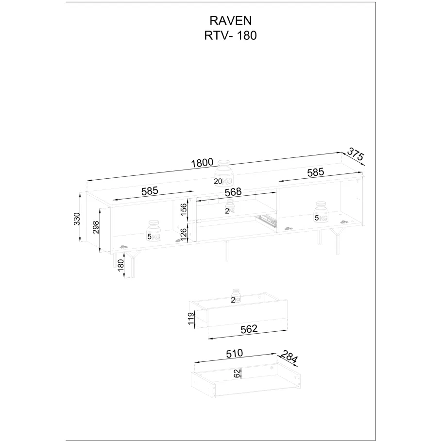 Veno VRTV180 TV-Tisch