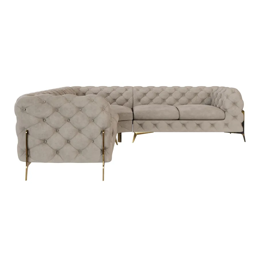 Luxuriöses Fünfsitzer-Ecksofa Chesterfield TEO HIGH 2+E+2
