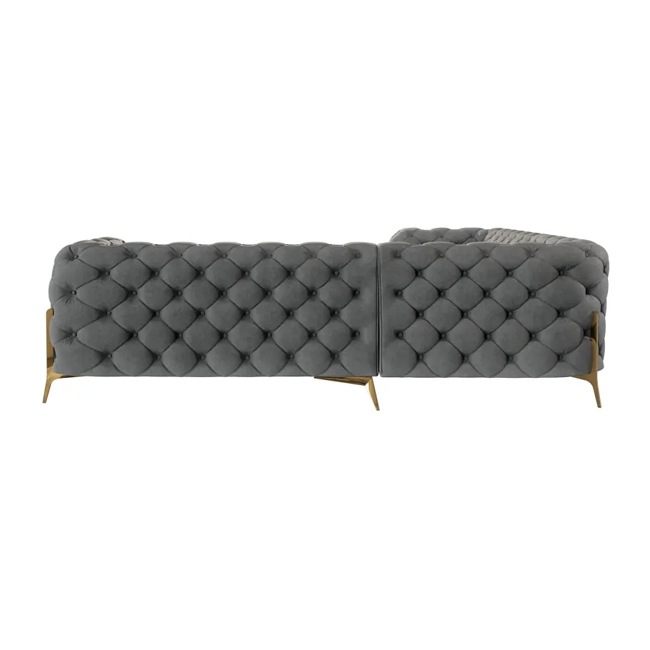 Luxuriöses Fünfsitzer-Ecksofa Chesterfield TEO HIGH 2+E+2