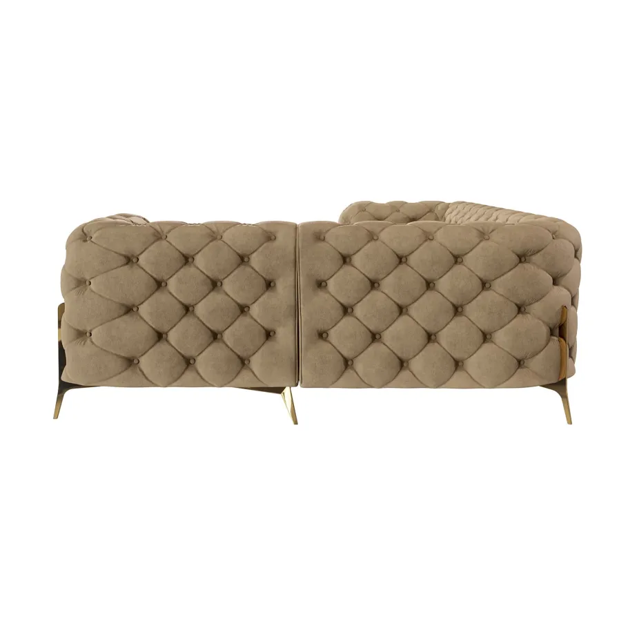 Viersitzer-Glamour-Steppsofa Chesterfield TEO HIGH 2+E+1