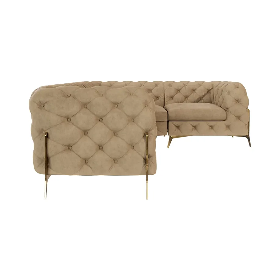 Viersitzer-Glamour-Steppsofa Chesterfield TEO HIGH 2+E+1