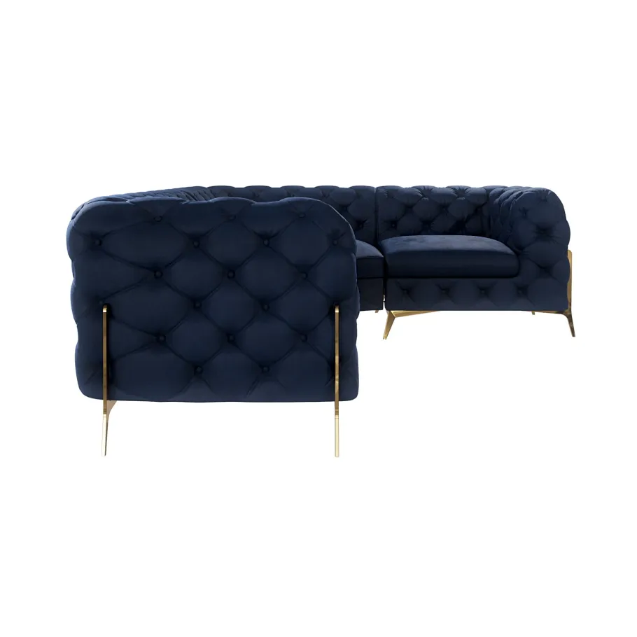 Viersitzer-Glamour-Steppsofa Chesterfield TEO HIGH 2+E+1