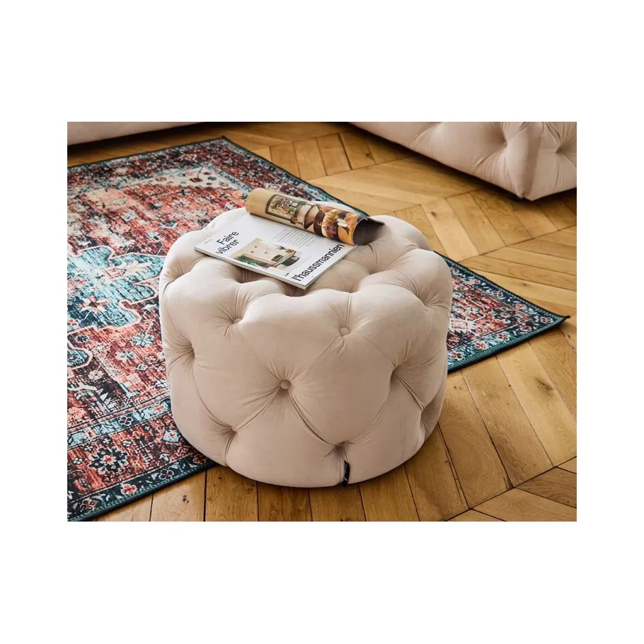 BENTLEY Chesterfield gesteppter Sitzpuff