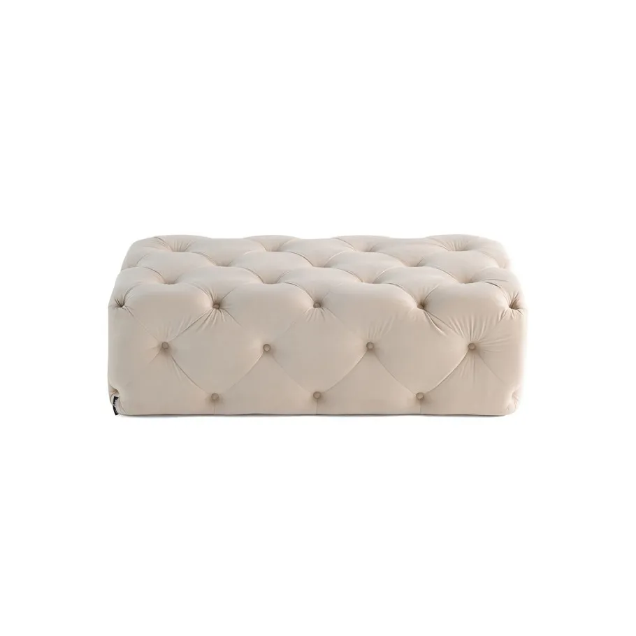 Gesteppter Sitzpuff Chesterfield 130x65 BENTLEY