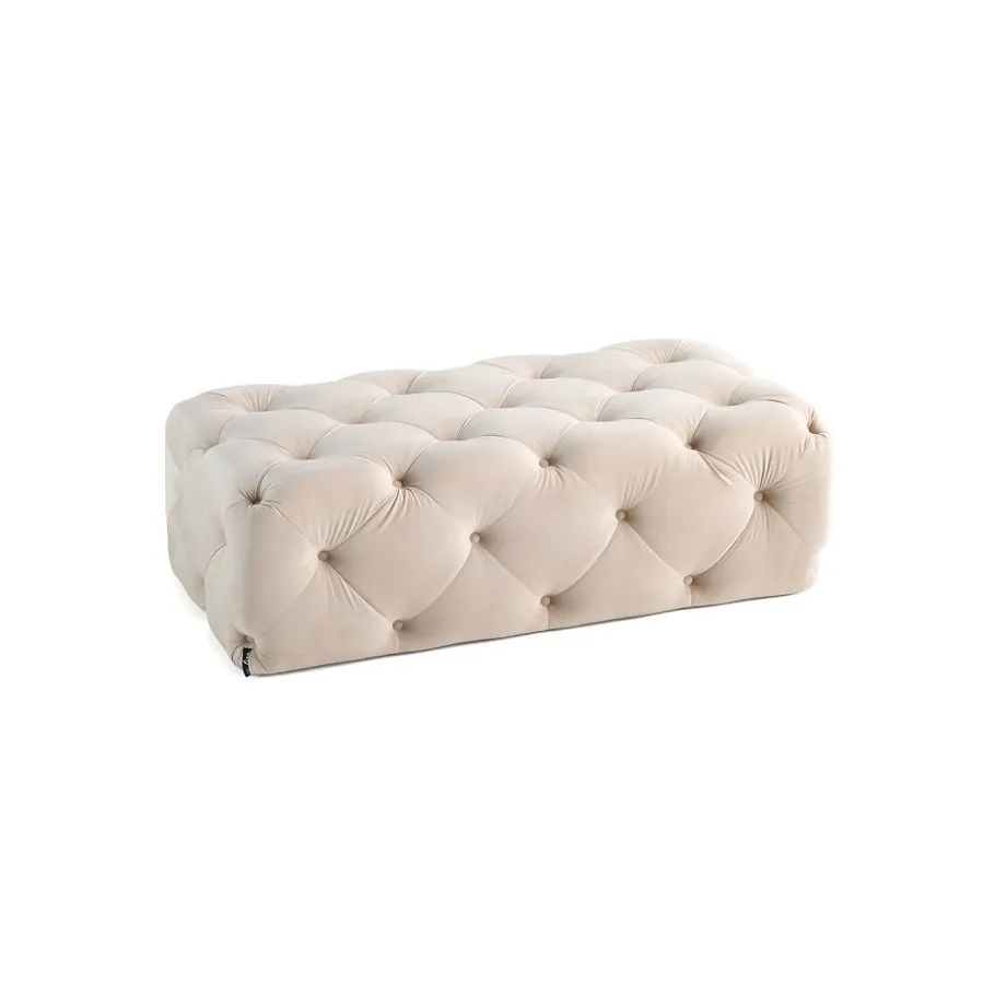 Gesteppter Sitzpuff Chesterfield 130x65 BENTLEY