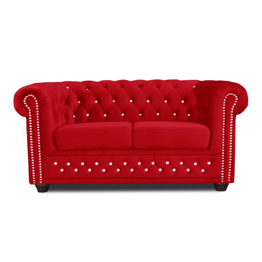 Chesterfield FELIX BLINK 2 gestepptes Zweisitzer-Sofa mit Schlaffunktion