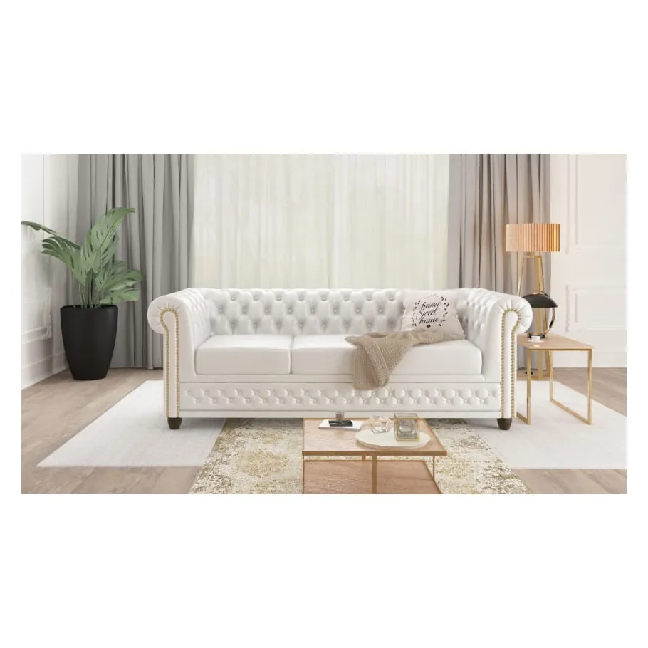Chesterfield FELIX BLINK 3 gestepptes Dreisitzer-Sofa mit Schlaffunktion