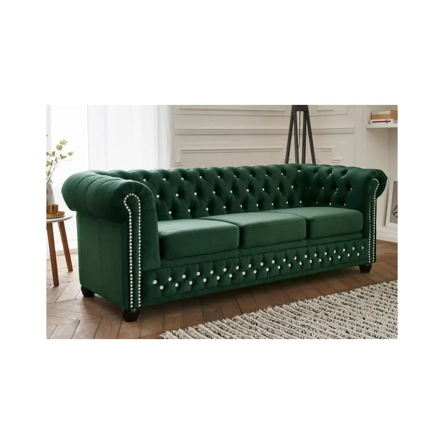 Chesterfield FELIX BLINK 3 gestepptes Dreisitzer-Sofa mit Schlaffunktion