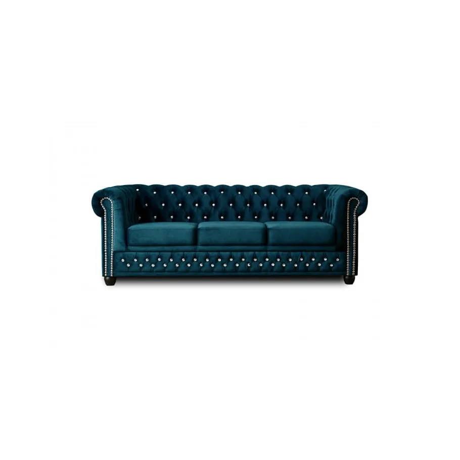 Chesterfield FELIX BLINK 3 gestepptes Dreisitzer-Sofa mit Schlaffunktion