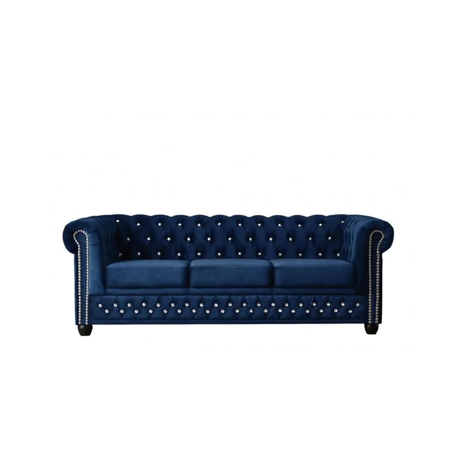 Chesterfield FELIX BLINK 3 gestepptes Dreisitzer-Sofa mit Schlaffunktion