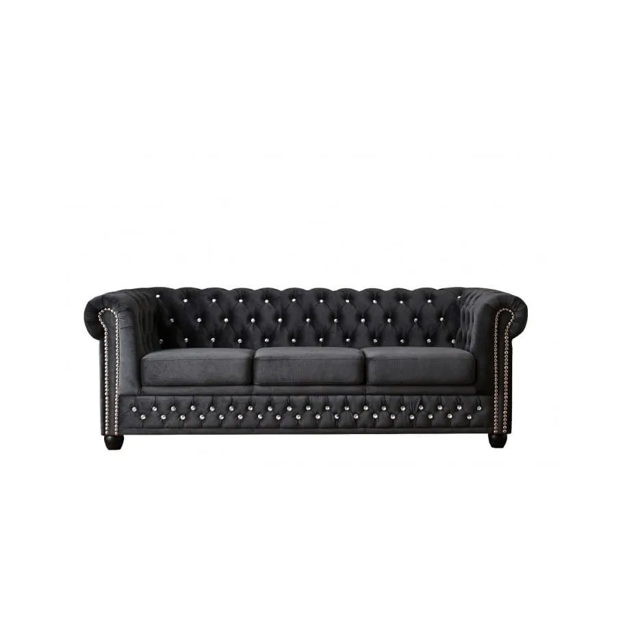 Chesterfield FELIX BLINK 3 gestepptes Dreisitzer-Sofa mit Schlaffunktion