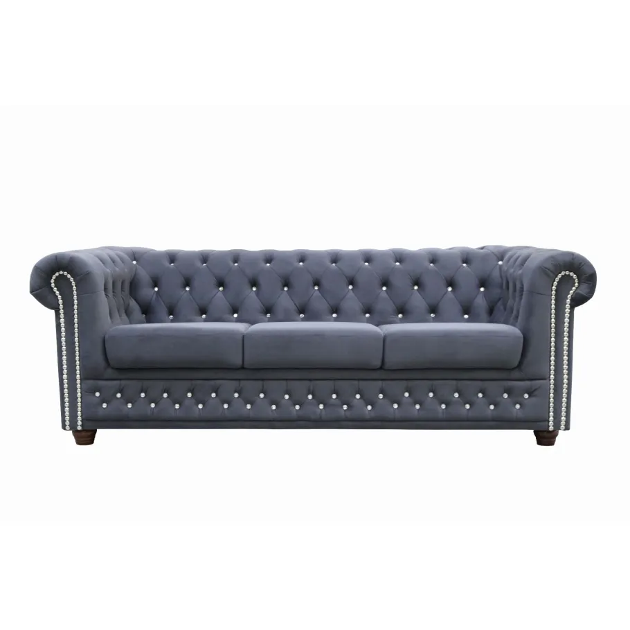 Chesterfield FELIX BLINK 3 gestepptes Dreisitzer-Sofa mit Schlaffunktion