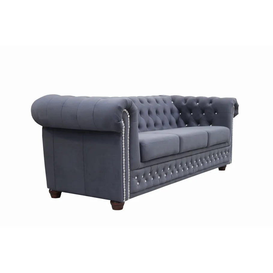 Chesterfield FELIX BLINK 3 gestepptes Dreisitzer-Sofa mit Schlaffunktion